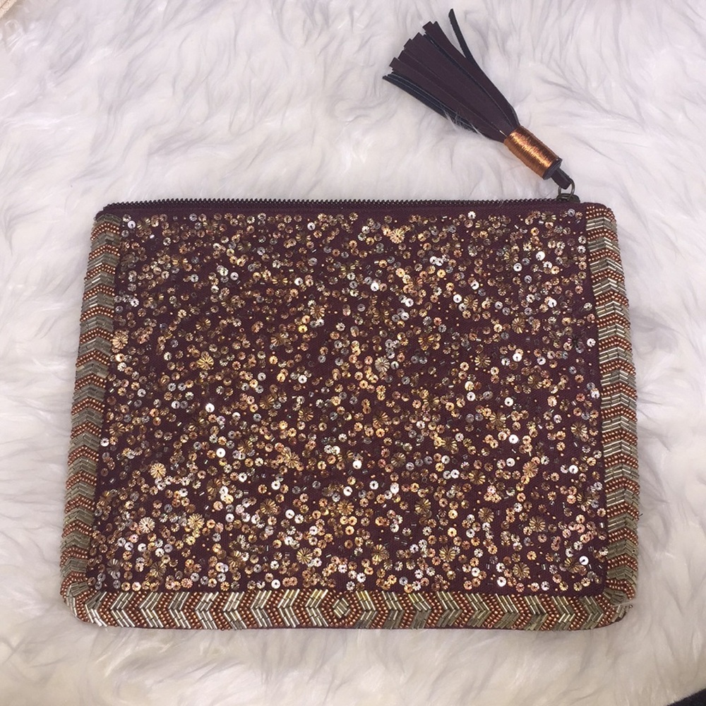 Large beaded clutch